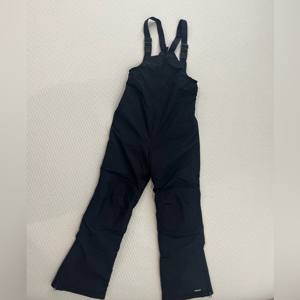 Lands’ End, black, ski bib, size 12